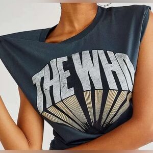 DAYDREAMER Free People the who t shirt cap sleeve cotton Tee NWT